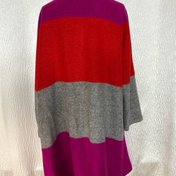Max Studio~Wool Blend|Colorblock Coat in Red, Gray, and Purple~Size 1X - Picture 4 of 15